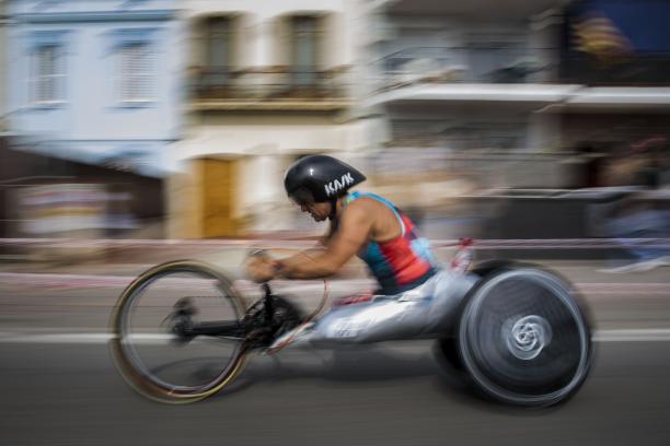 Alex Zanardi male Para cyclist Alex Zanardi during a road race