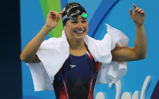 Rebecca Meyers - Rio 2016 female Para swimmer Rebecca Meyers celebrates after getting out of the pool