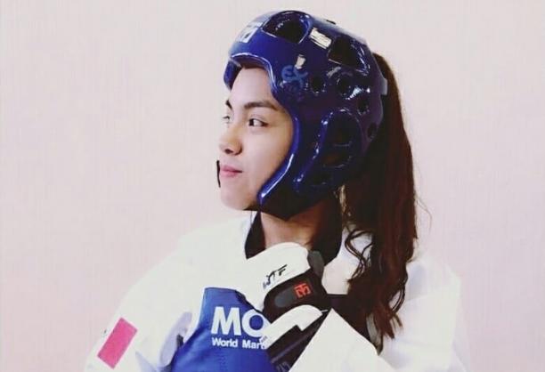 Claudia Romero female Para taekwondo fighter Claudia Romero turns her head to the side