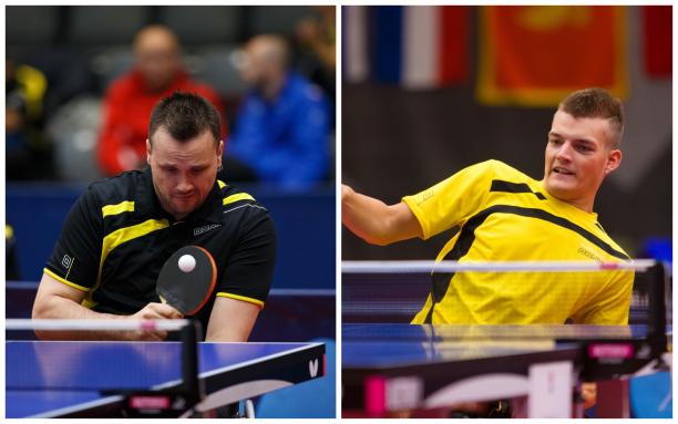 Thomas Bruechle and Thomas Schmidberger male Para table tennis players Thomas Bruechle and Thomas Schmidberger in action