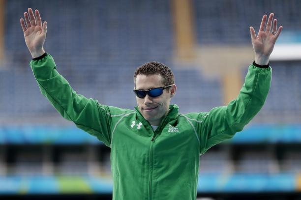 Jason Smyth Para athlete Jason Smyth raises his arms