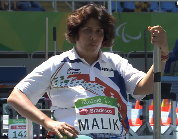 India - Deepa Malik - Women's Shot Put F53 - Rio 2016 Paralympic Games Female athlete Deepa Malik in a wheelchair competing in athletics