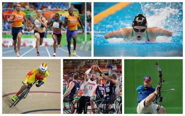 Tokyo 2020 collage Para athletes competing at their sports