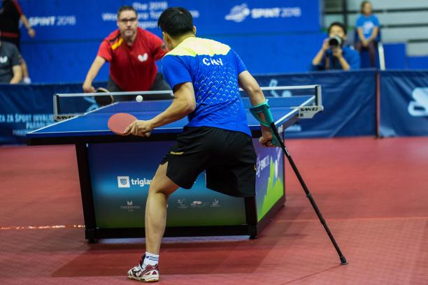 Yan Shuo - 2018 Worlds male Para table tennis player Yan Shuo plays a forehand