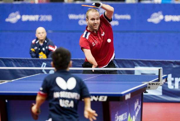 Peter Rosenmeier - 2018 Worlds male Para table tennis player Peter Rosenmeier plays a forehand