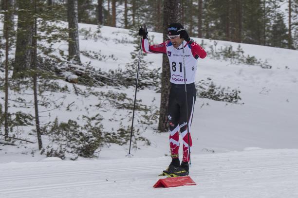 Brian McKeever - Vuokatti 2018 male Para Nordic skier Brian McKeever stands on skis