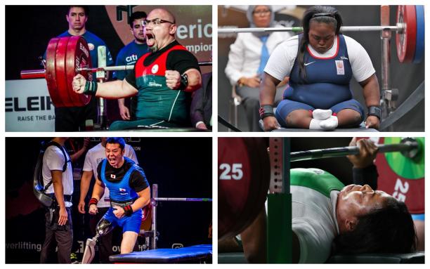 2018 powerlifting regionals - collage four powerlifters competing on the bar