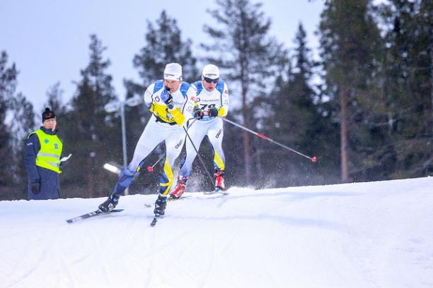 Zebastian Modin - Nordic skiing - Sweden Swedish vision impaired skier follows behind his guide