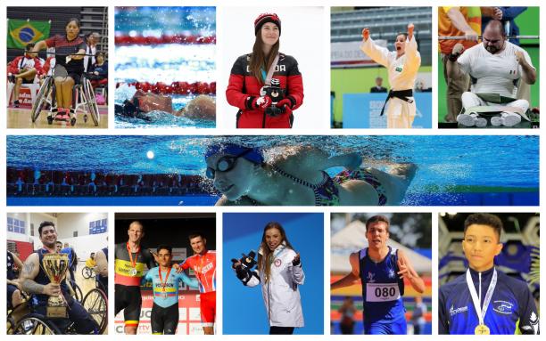 Americas Athlete of 2018 - collage twelve Para athletes from the Americas competing in their sports