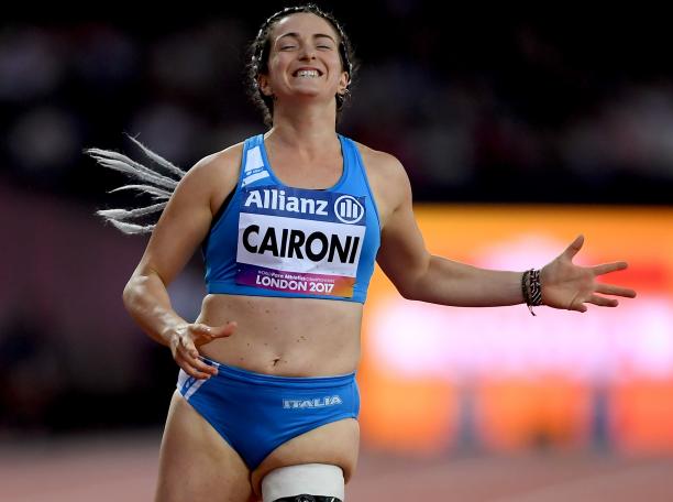 Martina Caironi - London 2017 female Para sprinter Martina Caironi celebrates as she crosses the finish line