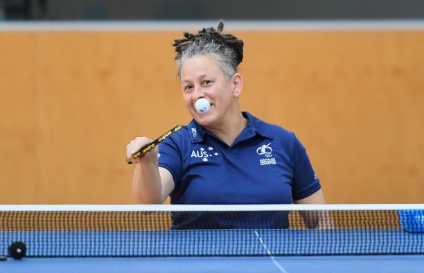 Daniela di Toro female Para table tennis player Daniela di Toro plays a forehand