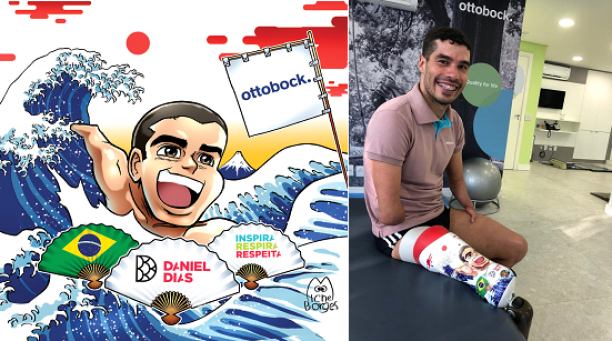 Daniel Dias - Ottobock Brazil - Para Swimming Swimmer Daniel Dias showing his new prosthetic leg