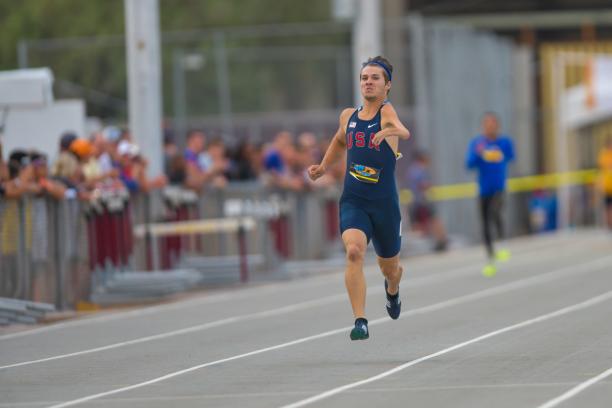 Arizona Grand Prix - Para athletics US sprinter on the track running towards the finish line