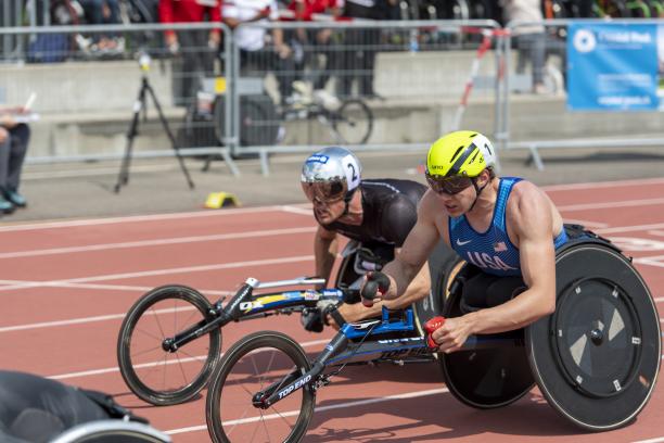 Daniel Romanchuk - USA Daniel Romanchuk and Marcel Hug side by side on the track trying to be first