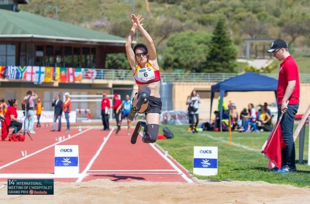 Sara Andres - Spain - athletics Spaniard long jumper Sara Andres in the air after her jump