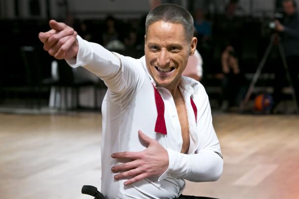 Erik Machens male wheelchair dancer poses for camera