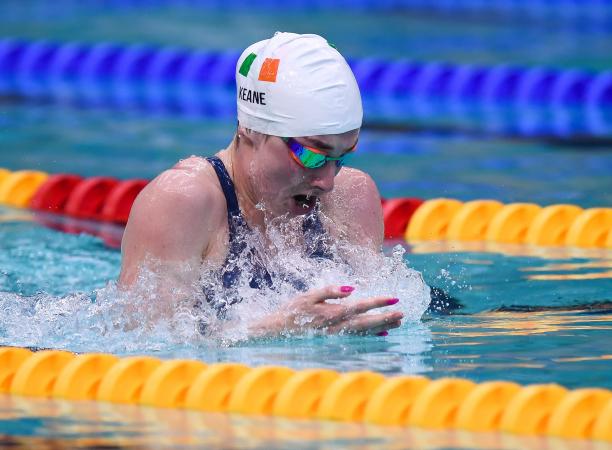 Ellen Keane - Ireland - Dublin 2018 Para Swimming European Championships A female swimmer with a cap showing the flag of Ireland