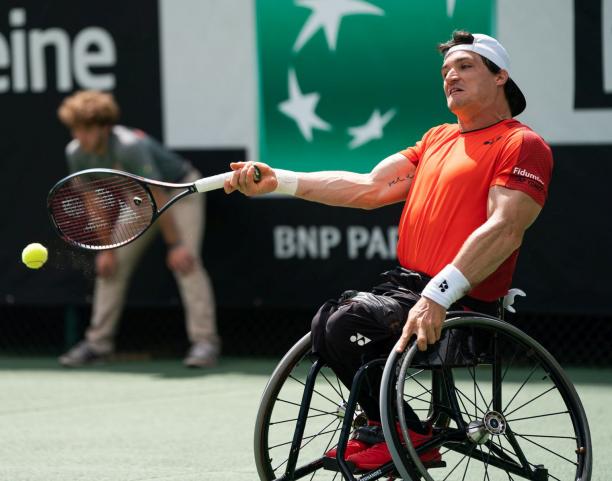 Gustavo Fernandez - Open de France Argentinian wheelchair tennis player Gustavo Fernandez hits a forehand