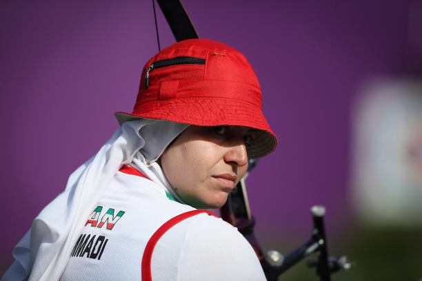 Razieh Shirmohammadi - Iran - Para Archery - London 2012 A female archer with a red hat