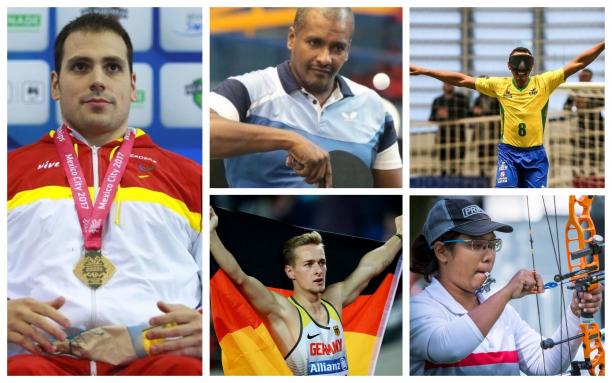 June 2019 Athlete of the Month Picture collage of five athletes nominated for an honour