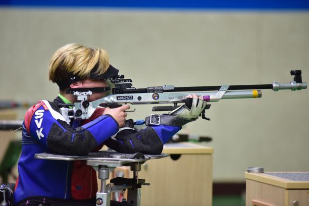 Veronika Vadovicova - Cheongju 2018 a female Para shooter taking a shot
