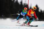 Jon Santacana Maiztegui of Spain and his guide Miguel Galindo Garces compete in Vancouver