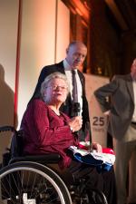 Caz Walton receiving her lifetime achievement award at the BPA's 25th anniversary event.