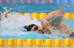 A picture of a woman swimming