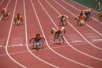 Athlete in track, Barcelona 1992 Paralympic Games.