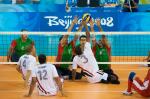 Team Egypt Sitting Volleyball Men competing against Iran