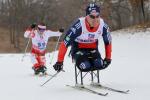 USA's Daniel Cnossen pushed ahead of Poland's Kamil Rosiek 