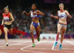 A picture of women running on a track