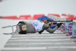 Travis Dodson, USA shoots at the targets in biathlon.