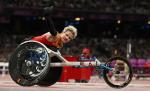 Marieke Vervoort, Belgium, in the women's 100m T52 at the London 2012 Paralympic Games.