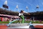 Safia Djelal of Algeria competes in the Women's Shot Put F57/58 final at the London 2012 Paralympic Games