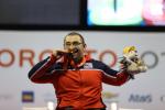 Chile's Juan Garrido Acevedo celebrates winning Toronto 2015 powerlifting gold.