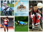 Collage of five athlete photos