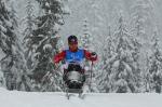 A female sit-skier competes at the Vancouver 2010 Paralympic Winter Games