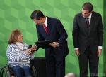 Paralympic champion Amalia Perez was presented with her third National Sports Award by Enrique Pena Nieto, President of Mexico.