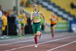 Isis Holt of Australia competes in the women's 200m T35 final during the Evening Session at the 2015 IPC Athletics World Championships in Doha, Qatar.