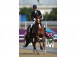 Michele George of Belgium rides Rainman to win Gold during the Equestrian Dressage Individual Freestyle Test - Grade IV at the London 2012 Paralympic Games.