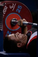 A picture of a powerlifter on a bench