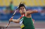 Eliezer Buenaventura of Mexico competes in the men's javelin F46 final during the Evening Session at the Doha 2015 IPC Athletics World Championships.