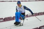 Maksym Yarovyi of Ukraine competes in the men's 15km sitting Para cross-country skiing at the Sochi 2014 Paralympic Winter Games.