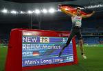 'Markus Rehm of Germany celebrates after winning the Mens Long Jump  T44 Final during day 10 of the Rio 2016 Paralympic Games' logo