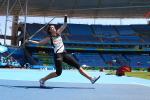 Woman throws a javelin 
