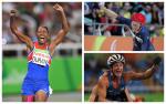 three female Para athletes celebrate winning their events