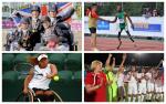 a group of Para athletes celebrate their victories