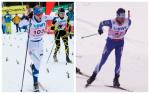 two male Para Nordic skiers in action