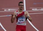 Mahdi Afri of Morocco competes Men's 400m T12 Final at the London 2017 World Para Athletics Championships.